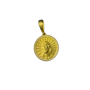 pingente Medalhas redonda rosto de Cristo cravejado - infinity 18k