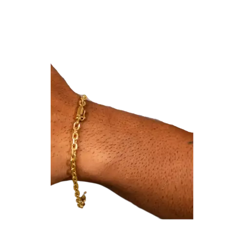 Pulseira cadeado de quina 4mm - infinity 18k