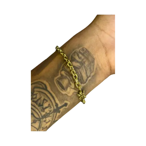 PULSEIRA CADEADO ALONGADO 6mm - infinity 18k